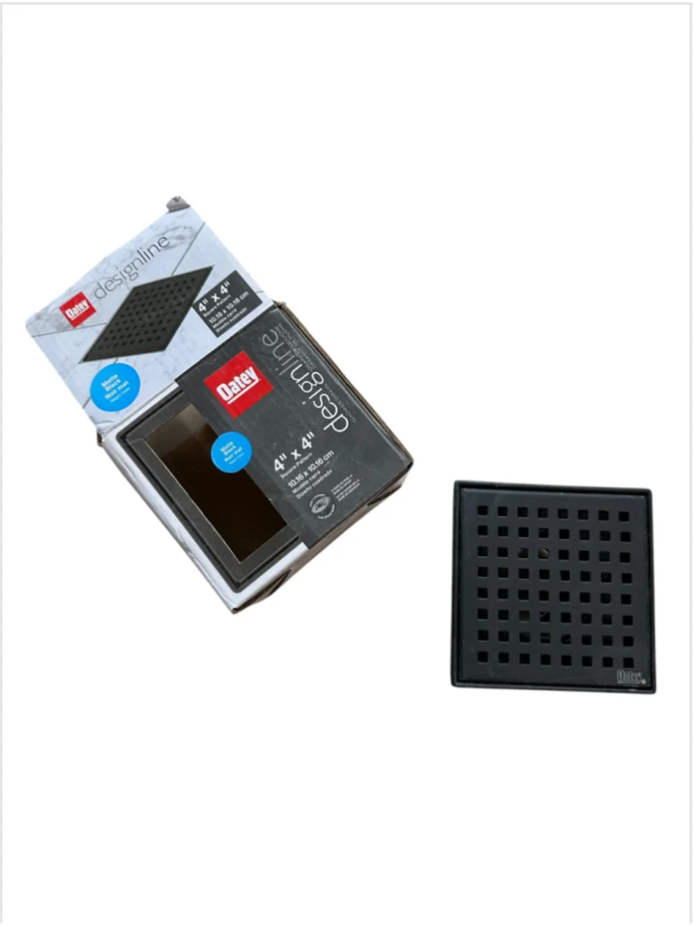 Oatey Designline 4 in. x 4 in. Stainless Steel Square Shower Drain Matte Black